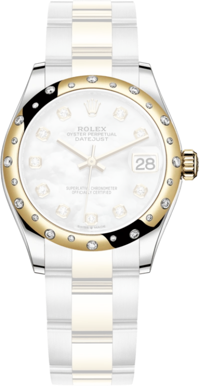 Rolex,Datejust 31 31mm,31mm,Yellow Gold,Stainless Steel,White,Automatic,Day,55hours,278343RBR,278343RBR-0027