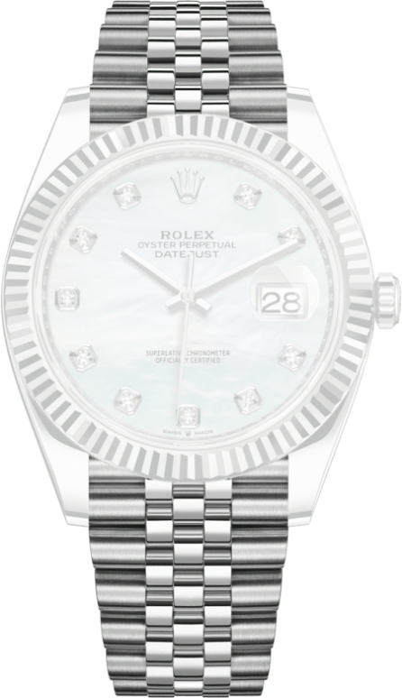 Rolex,Datejust 41 41mm,41mm,White Gold,Stainless Steel,White,Automatic,Day,70hours,126334,126334-0020