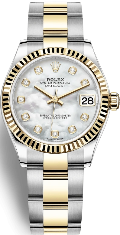 Rolex,Datejust 31 31mm,31mm,Yellow Gold,Stainless Steel,White,Automatic,Day,55hours,278273,278273-0027
