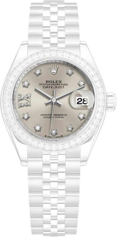 Rolex,Lady-Datejust 28mm,28mm,White Gold,Oystersteel,Silver,Automatic,Day,55hours,279384RBR,279384RBR-0021