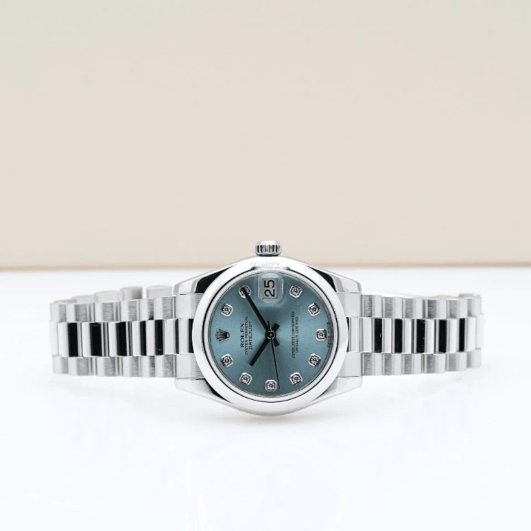 Rolex,Lady-Datejust 31mm,31mm,Platinum,Ice Blue,Automatic,Day,48hours,178246