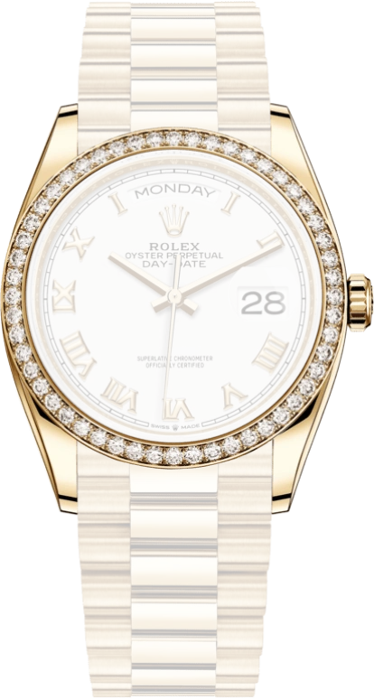 Rolex,Day-Date 36 36mm,36mm,Yellow Gold,White,Automatic,Date,Day,128348RBR,128348RBR-0042