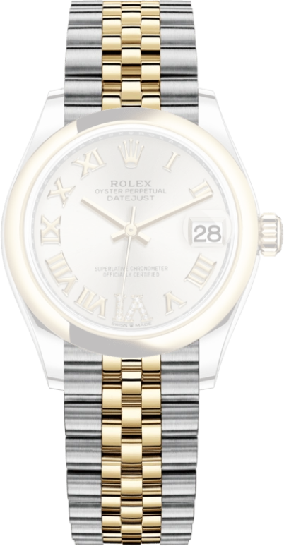 Rolex,Datejust 31 31mm,31mm,Yellow Gold,Stainless Steel,Silver,Automatic,Day,55hours,278243,278243-0004