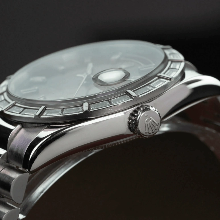 Rolex,Day-Date 36 36mm,36mm,Platinum,Black,Automatic,Date,Day,118366 MOP