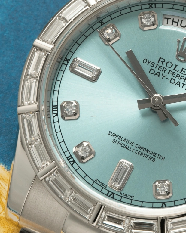 Rolex,Day-Date 36 36mm,36mm,Platinum,Ice Blue,Automatic,Date,Day,118366 Platinum Diamond