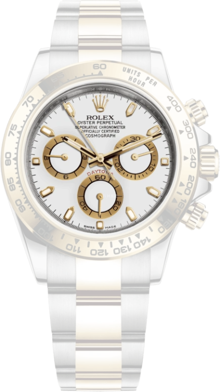 Rolex,Daytona 40mm,40mm,Yellow Gold,Stainless Steel,White,Automatic,Chronograph,Column Wheel,116503,116503-0001