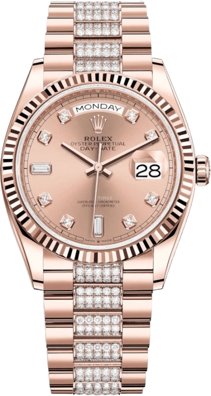 Rolex,Day-Date 36 36mm,36mm,Rose Gold,Pink,Automatic,Date,Day,128235,128235-0019