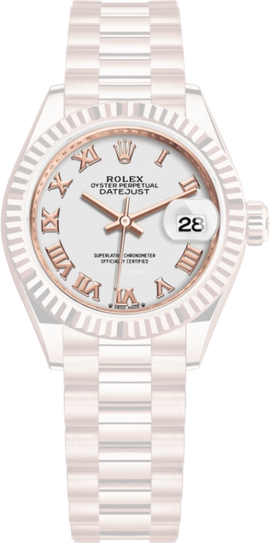 Rolex,Lady-Datejust 28mm,28mm,Everose Gold,White,Automatic,Day,55hours,279175,279175-0021