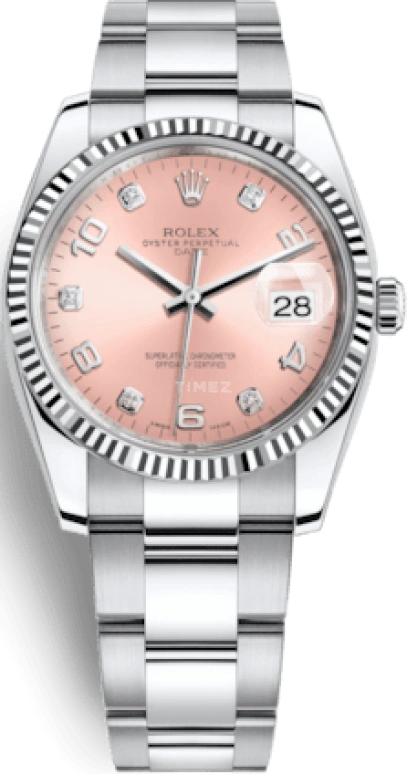 Rolex,Date 34mm,34mm,White Gold,Oystersteel,Pink,Automatic,Day,48hours,115234,115234-0009