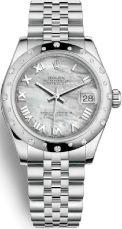 Rolex,Datejust 31 31mm,31mm,White Gold,Stainless Steel,White,Automatic,Day,48hours,178344,178344-0007
