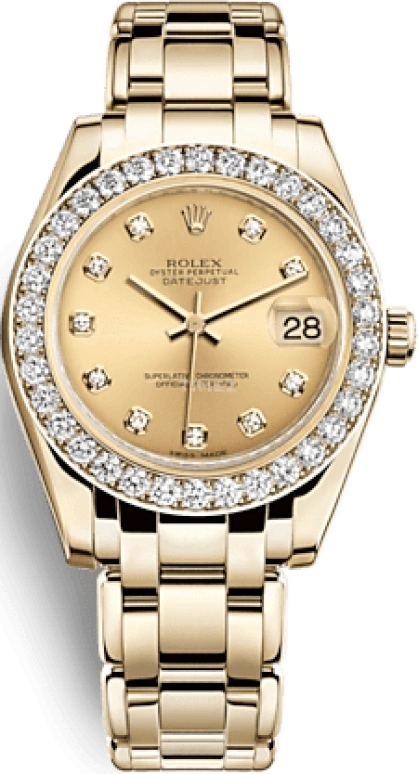 Rolex,Pearlmaster 34mm,34mm,Yellow Gold,Champagne,Automatic,Day,48hours,81298,81298-0005