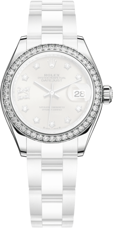Rolex,Lady-Datejust 28mm,28mm,White Gold,Stainless Steel,Silver,Automatic,Day,55hours,279384RBR,279384RBR-0022