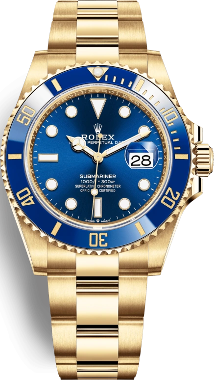 Rolex,Submariner 41mm,41mm,Yellow Gold,Blue,Automatic,Day,70hours,126618LB,126618LB-0002
