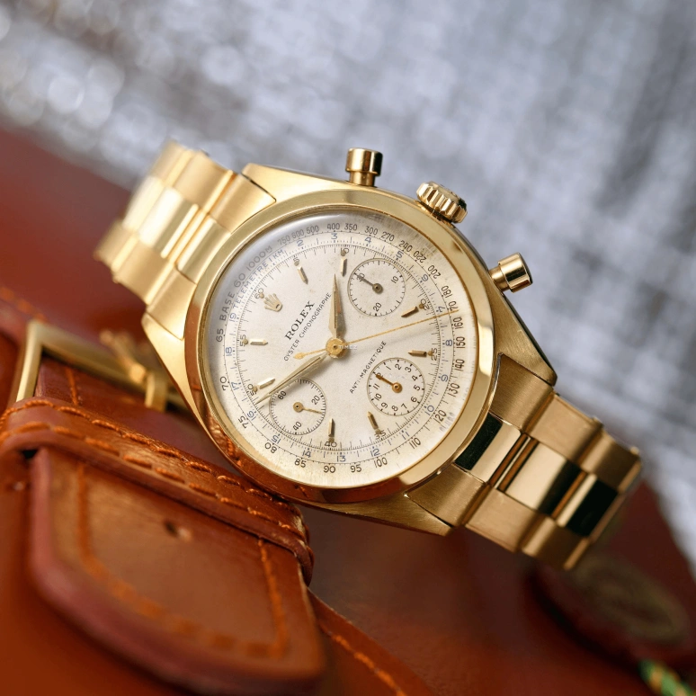 Rolex,Daytona 36mm,36mm,Yellow Gold,Silver White,White,Handwound,Chronograph,In-house Caliber,6234 Yellow Gold