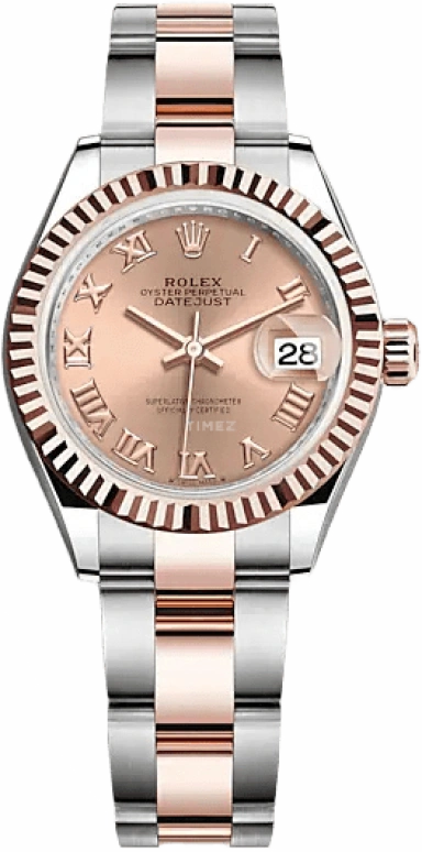 Rolex,Lady-Datejust 28mm,28mm,Rose Gold,Stainless Steel,Pink,Rose Gold,Automatic,Day,55hours,279171,279171-0026