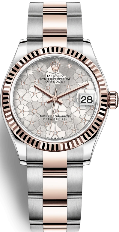 Rolex,Datejust 31 31mm,31mm,Rose Gold,Stainless Steel,Silver,Automatic,Day,55hours,278271,278271-0031