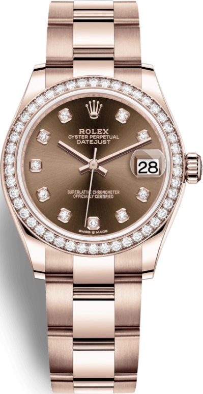 Rolex,Datejust 31 31mm,31mm,Rose Gold,Brown,Automatic,Day,55hours,Antonella Roccuzzo,278285RBR,278285RBR-0012