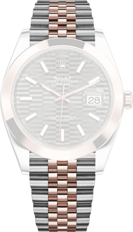 Rolex,Datejust 41 41mm,41mm,Rose Gold,Stainless Steel,Grey,Automatic,Day,70hours,126301,126301-0020