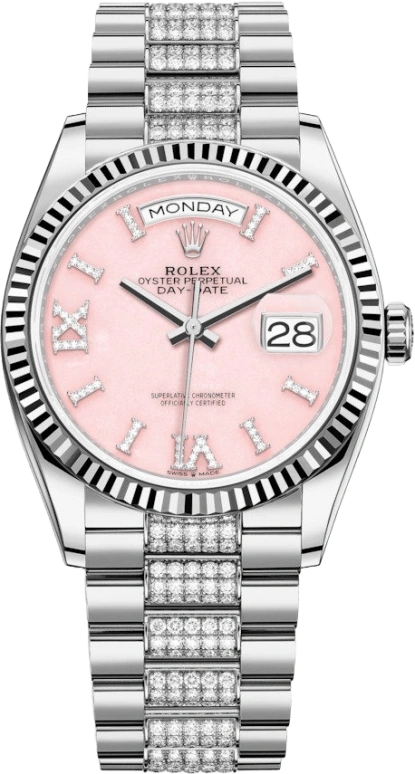 Rolex,Day-Date 36 36mm,36mm,White Gold,Pink,Automatic,Date,Day,128239,128239-0030