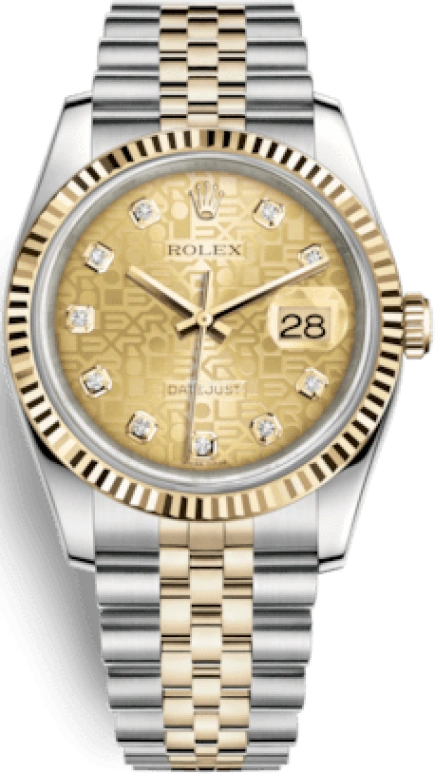 Rolex,Datejust 36 36mm,36mm,Yellow Gold,Oystersteel,Champagne,Automatic,Day,48hours,116233,116233-0155