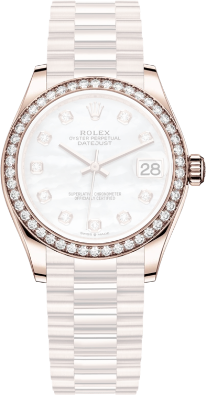 Rolex,Datejust 31 31mm,31mm,Rose Gold,White,Automatic,Day,55hours,278285RBR,278285RBR-0005