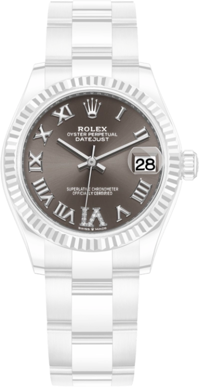 Rolex,Datejust 31 31mm,31mm,White Gold,Stainless Steel,Grey,Automatic,Day,55hours,278274,278274-0027