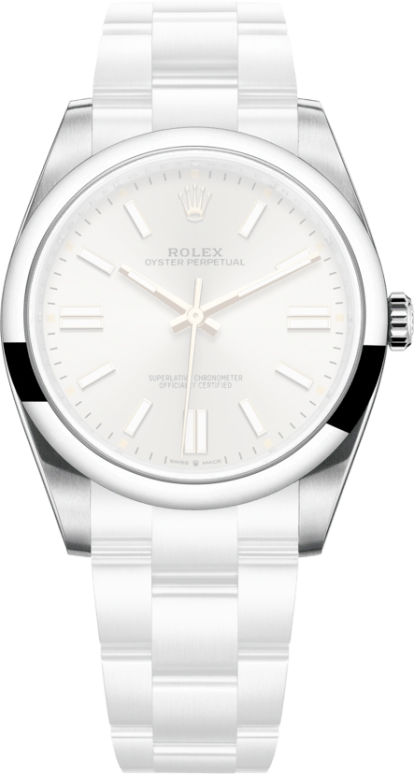 Rolex,Oyster Perpetual 41mm,41mm,Stainless Steel,Silver,Automatic,70hours,In-house Caliber,124300,124300-0001