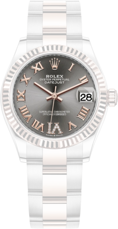 Rolex,Datejust 31 31mm,31mm,Rose Gold,Stainless Steel,Grey,Automatic,Day,55hours,278271,278271-0029