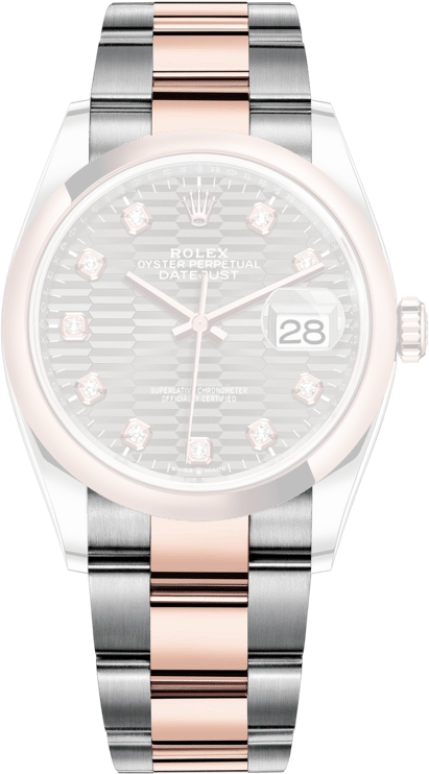Rolex,Datejust 36 36mm,36mm,Oystersteel,Everose Gold,Grey,Automatic,Day,70hours,126201,126201-0042