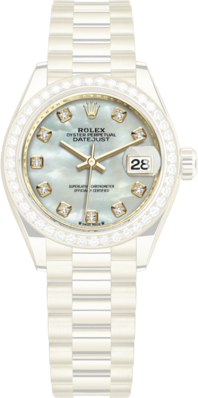 Rolex,Lady-Datejust 28mm,28mm,Yellow Gold,White,Automatic,Day,55hours,279138RBR,279138RBR-0015