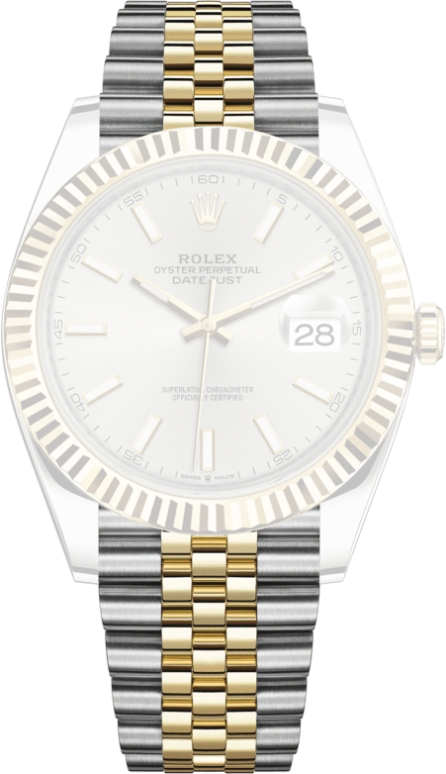 Rolex,Datejust 41 41mm,41mm,Yellow Gold,Stainless Steel,Silver,Automatic,Day,70hours,126333,126333-0002