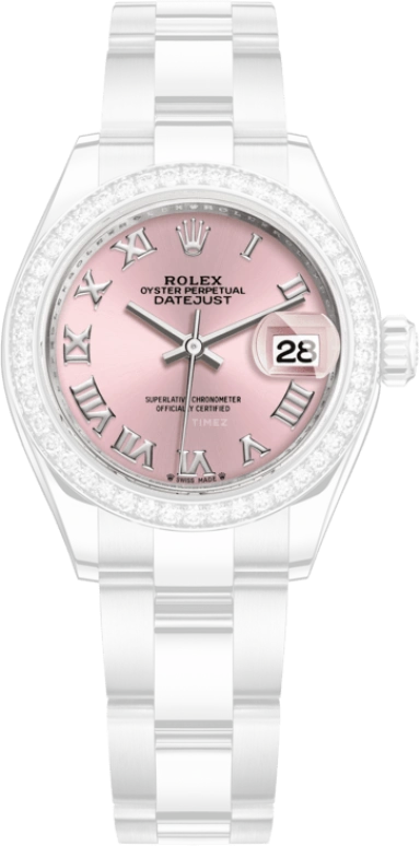 Rolex,Lady-Datejust 28mm,28mm,White Gold,Oystersteel,Pink,Automatic,Day,55hours,279384RBR,279384RBR-0006