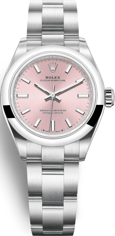 Rolex,Oyster Perpetual 28mm,28mm,Stainless Steel,Pink,Automatic,55hours,In-house Caliber,276200,276200-0004