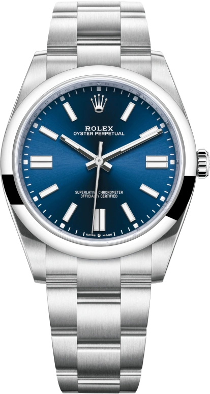 Rolex,Oyster Perpetual 41mm,41mm,Stainless Steel,Blue,Automatic,70hours,In-house Caliber,124300,124300-0003