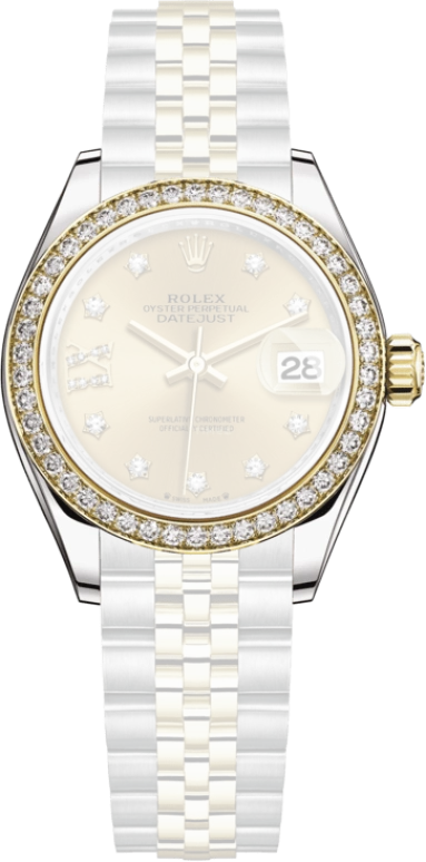 Rolex,Lady-Datejust 28mm,28mm,Yellow Gold,Stainless Steel,Champagne,Automatic,Day,55hours,279383RBR,279383RBR-0021