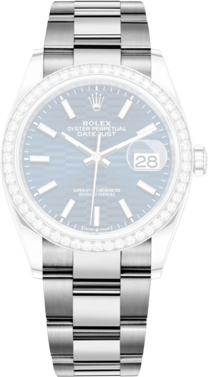 Rolex,Datejust 36 36mm,36mm,White Gold,Stainless Steel,Blue,Automatic,Day,70hours,126284RBR,126284RBR-0042
