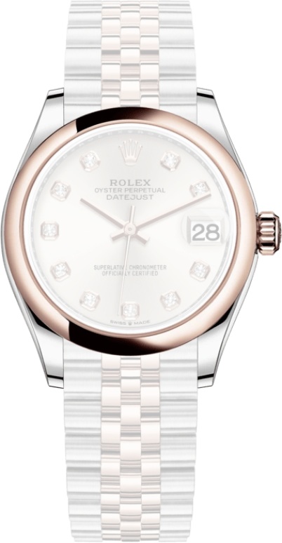 Rolex,Datejust 31 31mm,31mm,Rose Gold,Stainless Steel,Silver,Automatic,Day,55hours,278241,278241-0016