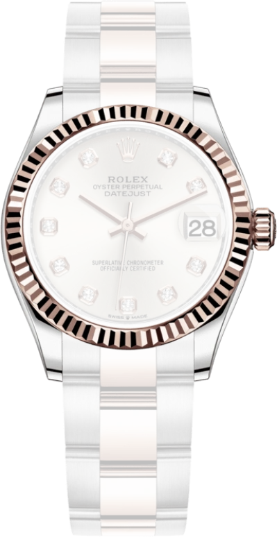 Rolex,Datejust 31 31mm,31mm,Rose Gold,Stainless Steel,Silver,Automatic,Day,55hours,278271,278271-0015