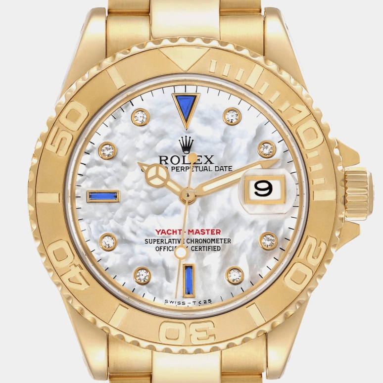Rolex,Yacht-Master 40mm,40mm,Yellow Gold,White,Automatic,Day,48hours,16628,16628-Serti