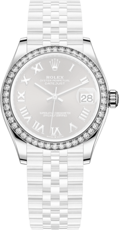 Rolex,Datejust 31 31mm,31mm,White Gold,Stainless Steel,Grey,Automatic,Day,55hours,278384RBR,278384RBR-0026