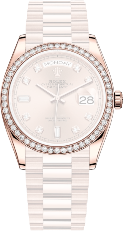 Rolex,Day-Date 36 36mm,36mm,Rose Gold,Pink,Automatic,Date,Day,128345RBR,128345RBR-0009