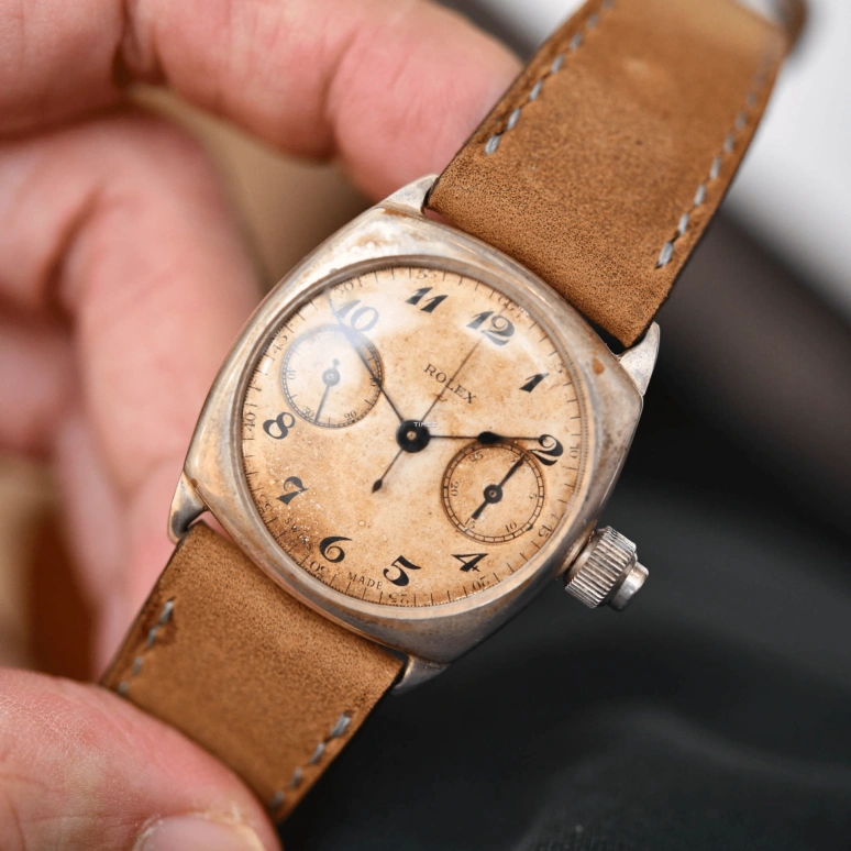 Rolex,Other 33mm,33mm,Silver,White,Handwound,Chronograph,Sapphire,Crystal Glass,2022 Cushion