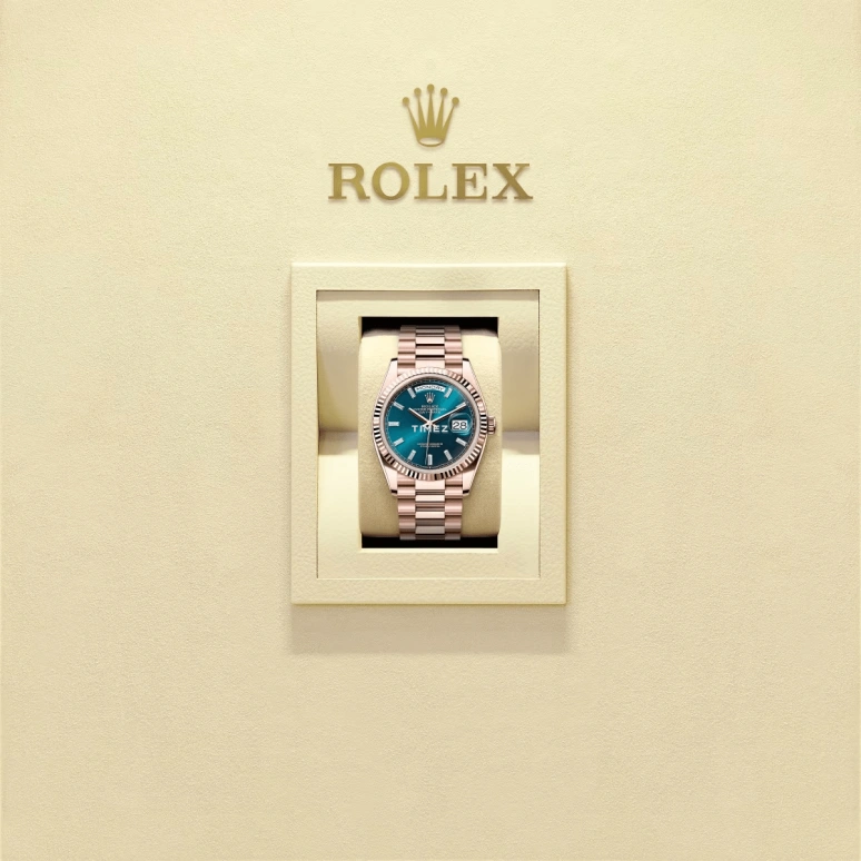 Rolex,Day-Date 36 36mm,36mm,Everose Gold,Blue,Automatic,Date,Day,128235,128235-0085