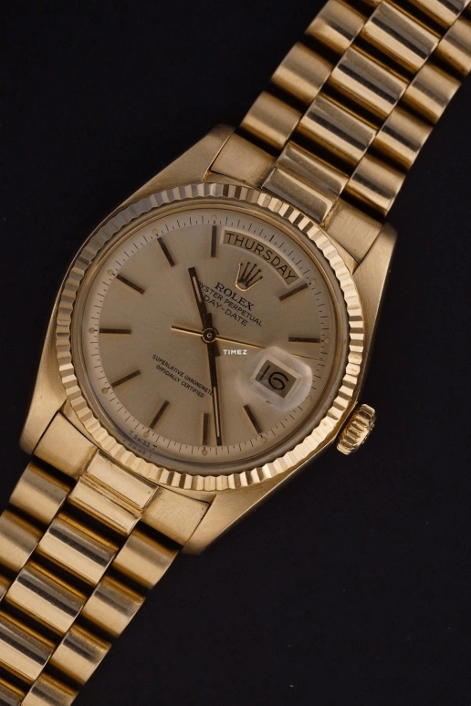 Rolex,Day-Date 36 36mm,36mm,Yellow Gold,Champagne,Automatic,Date,Day,1803 Champagne Dial