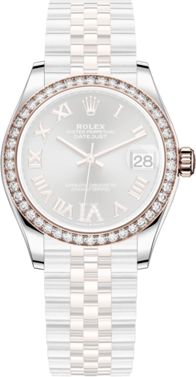 Rolex,Datejust 31 31mm,31mm,Rose Gold,Stainless Steel,Grey,Automatic,Day,55hours,278381RBR,278381RBR-0030