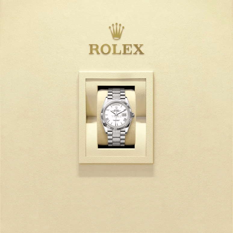 Rolex,Day-Date 36 36mm,36mm,White Gold,White,Automatic,Date,Day,128239,128239-0060
