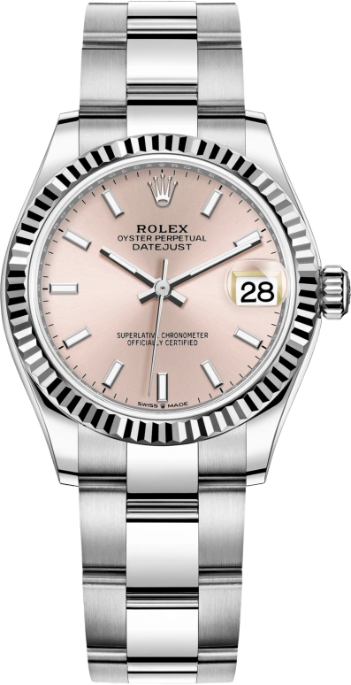 Rolex,Datejust 31 31mm,31mm,White Gold,Stainless Steel,Pink,Automatic,Day,55hours,278274,278274-0013