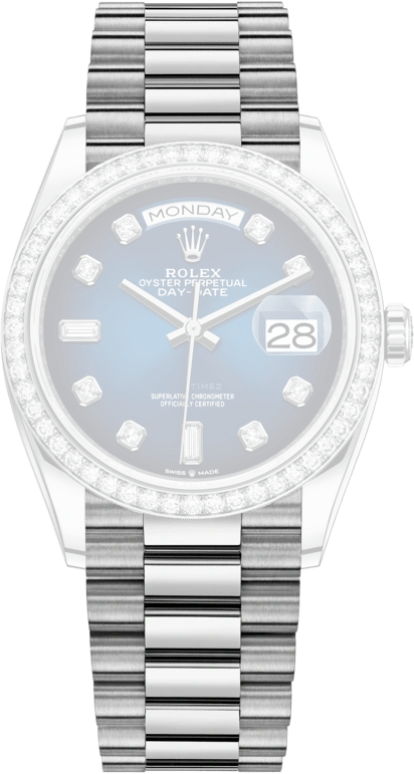 Rolex,Day-Date 36 36mm,36mm,White Gold,Blue,Automatic,Date,Day,128349RBR,128349RBR-0010