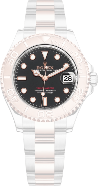 Rolex,Yacht-Master 37mm,37mm,Stainless Steel,Everose Gold,Black,Automatic,Day,55hours,268621,268621-0004
