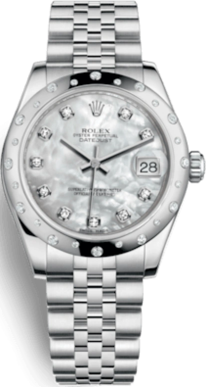 Rolex,Datejust 31 31mm,31mm,White Gold,Stainless Steel,White,Automatic,Day,48hours,178344,178344-0006